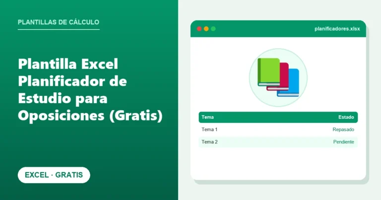 Plantilla Excel Planificador de Estudio para Oposiciones (Gratis)