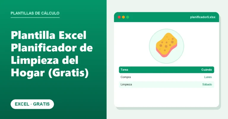 Plantilla Excel Planificador de Limpieza del Hogar (Gratis)
