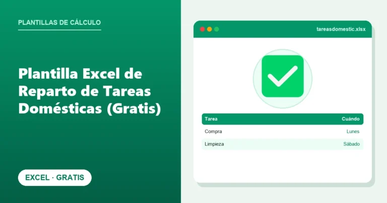 Plantilla Excel de Reparto de Tareas Domésticas (Gratis)