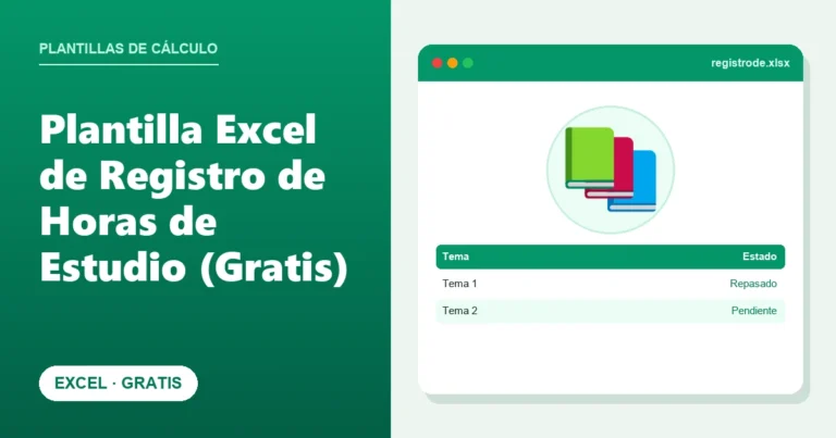Plantilla Excel de Registro de Horas de Estudio (Gratis)