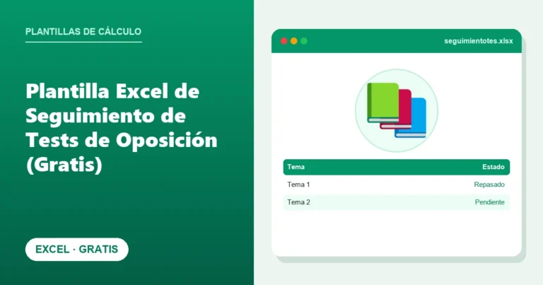 Plantilla Excel de Seguimiento de Tests de Oposición (Gratis)