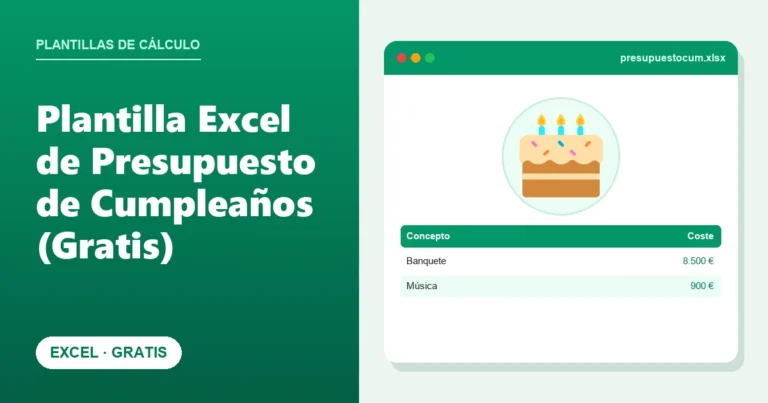 Plantilla Excel de Presupuesto de Cumpleaños (Gratis)