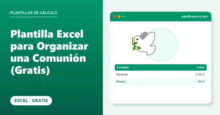 Plantilla Excel para Organizar una Comunión (Gratis)