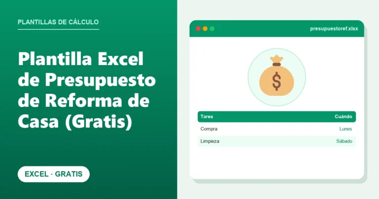 Plantilla Excel de Presupuesto de Reforma de Casa (Gratis)