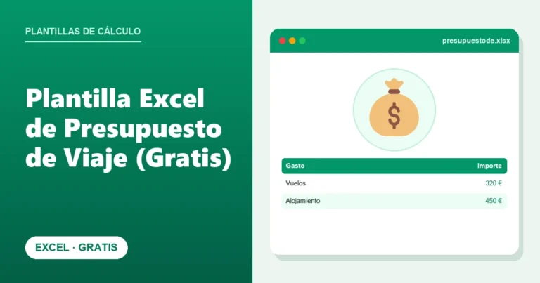 Plantilla Excel de Presupuesto de Viaje (Gratis)