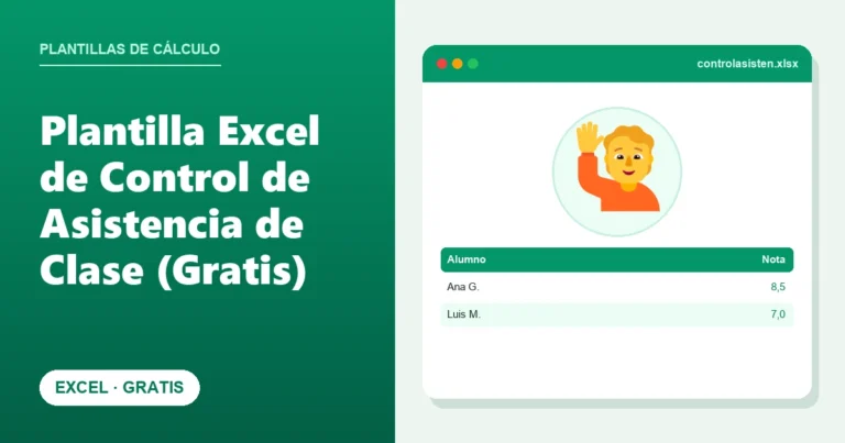 Plantilla Excel de Control de Asistencia de Clase (Gratis)