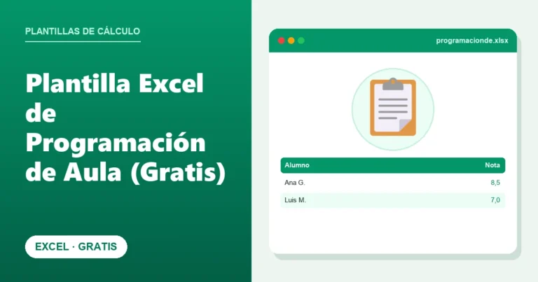Plantilla Excel de Programación de Aula (Gratis)
