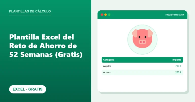 Plantilla Excel del Reto de Ahorro de 52 Semanas (Gratis)