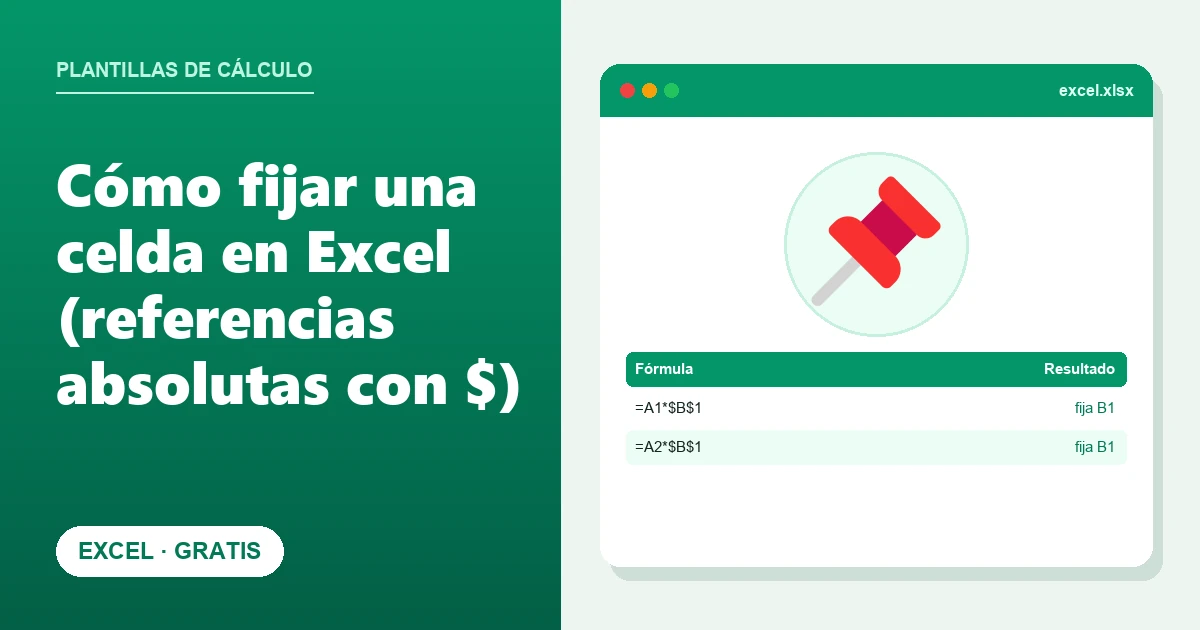 Cómo fijar una celda en Excel (referencias absolutas con $)