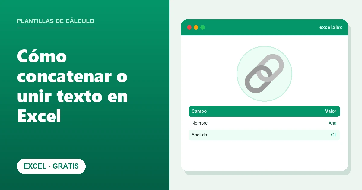 Cómo concatenar o unir texto en Excel