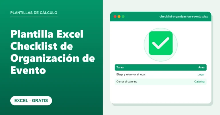 Plantilla Excel Checklist de Organización de Evento (Gratis)