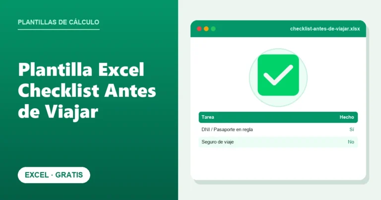 Plantilla Excel Checklist Antes de Viajar (Gratis)