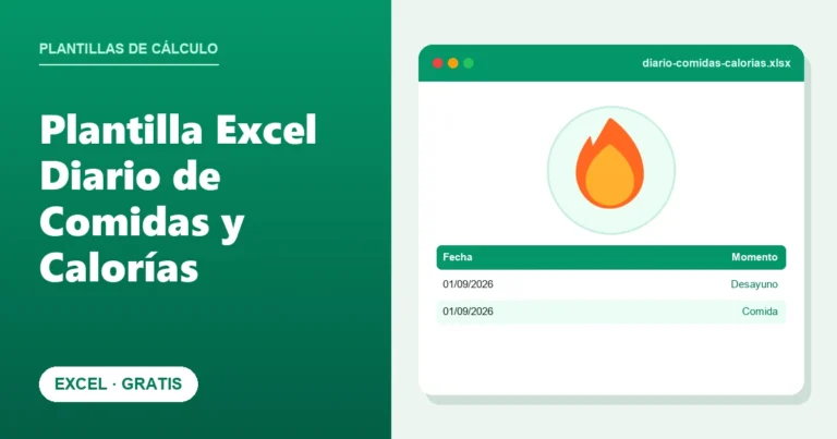 Plantilla Excel Diario de Comidas y Calorías (Gratis)