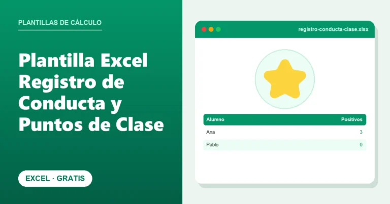 Plantilla Excel Registro de Conducta y Puntos de Clase (Gratis)