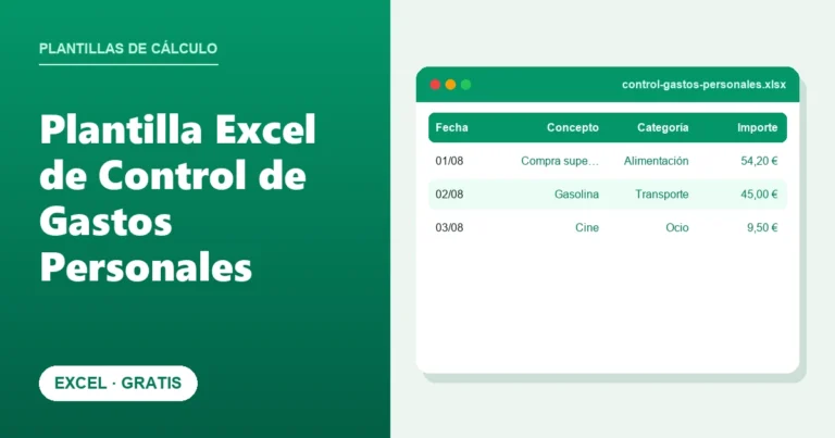 Plantilla Excel de Control de Gastos Personales