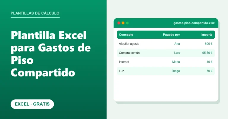 Plantilla Excel para Gastos de Piso Compartido