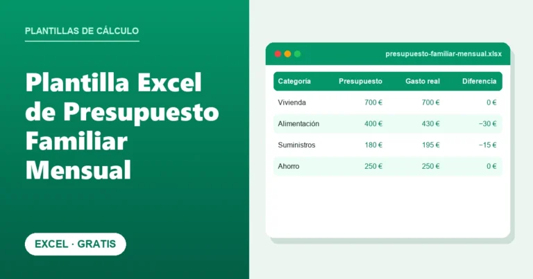 Plantilla Excel de Presupuesto Familiar Mensual