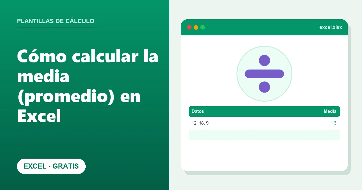 Cómo calcular la media (promedio) en Excel