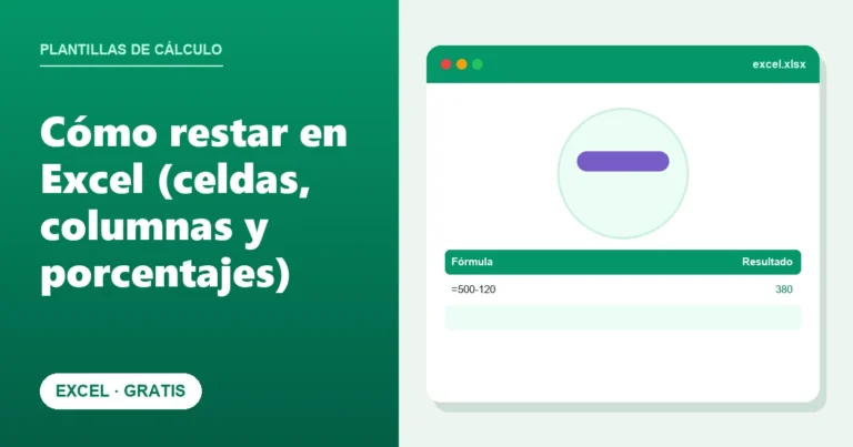 Cómo restar en Excel (celdas, columnas y porcentajes)
