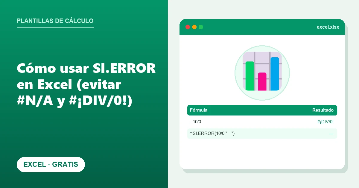 Cómo usar SI.ERROR en Excel (evitar #N/A y #¡DIV/0!)
