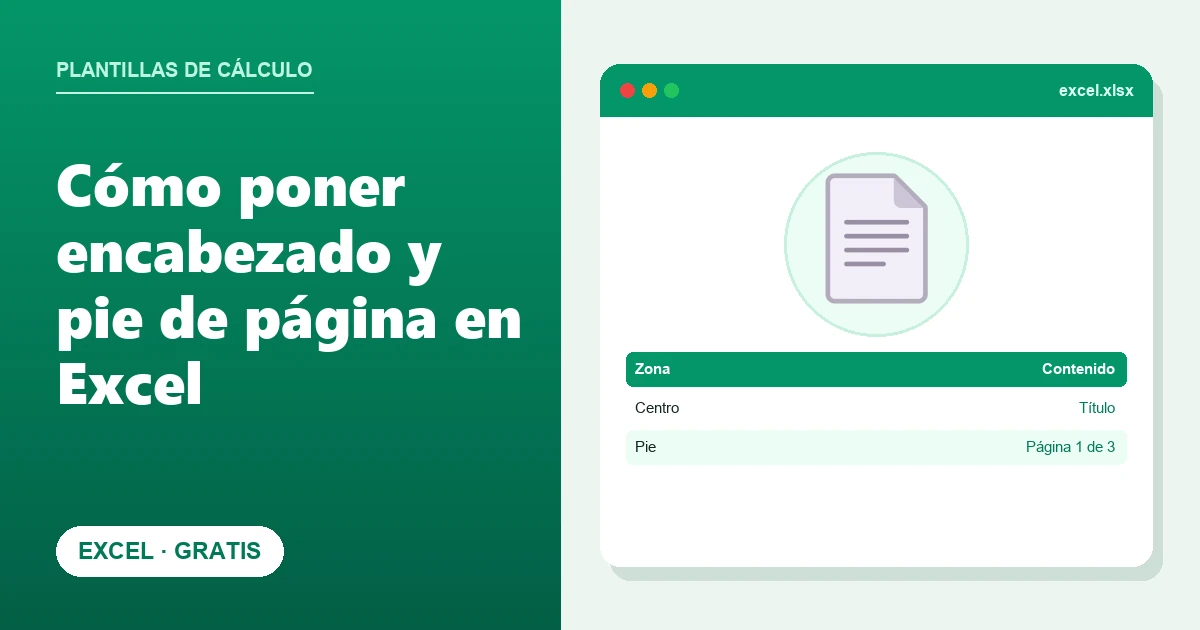 Cómo poner encabezado y pie de página en Excel