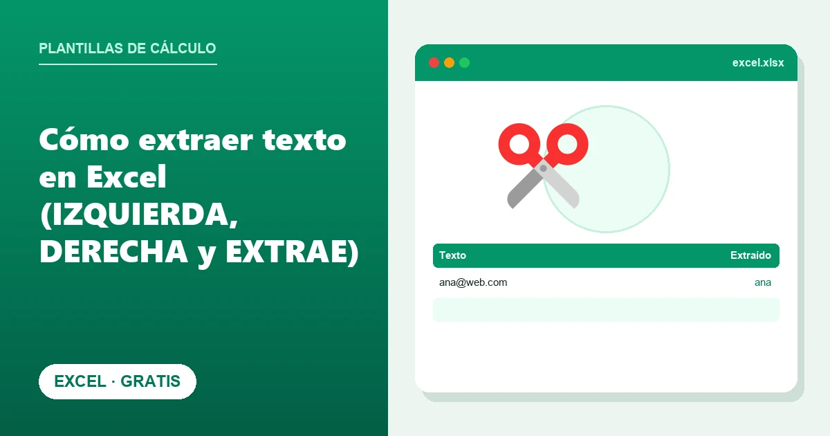 Cómo extraer texto en Excel (IZQUIERDA, DERECHA y EXTRAE)