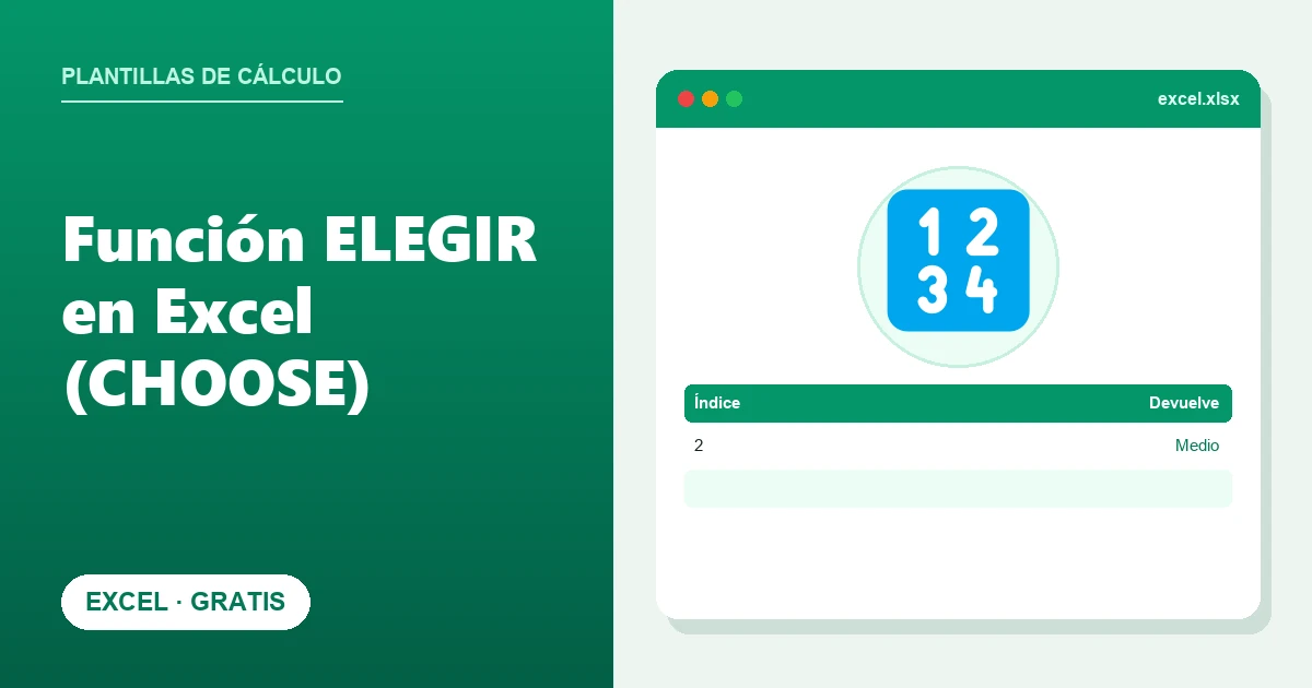 Elegg R Función ELEGIR en Excel (CHOOSE) con Ejemplos