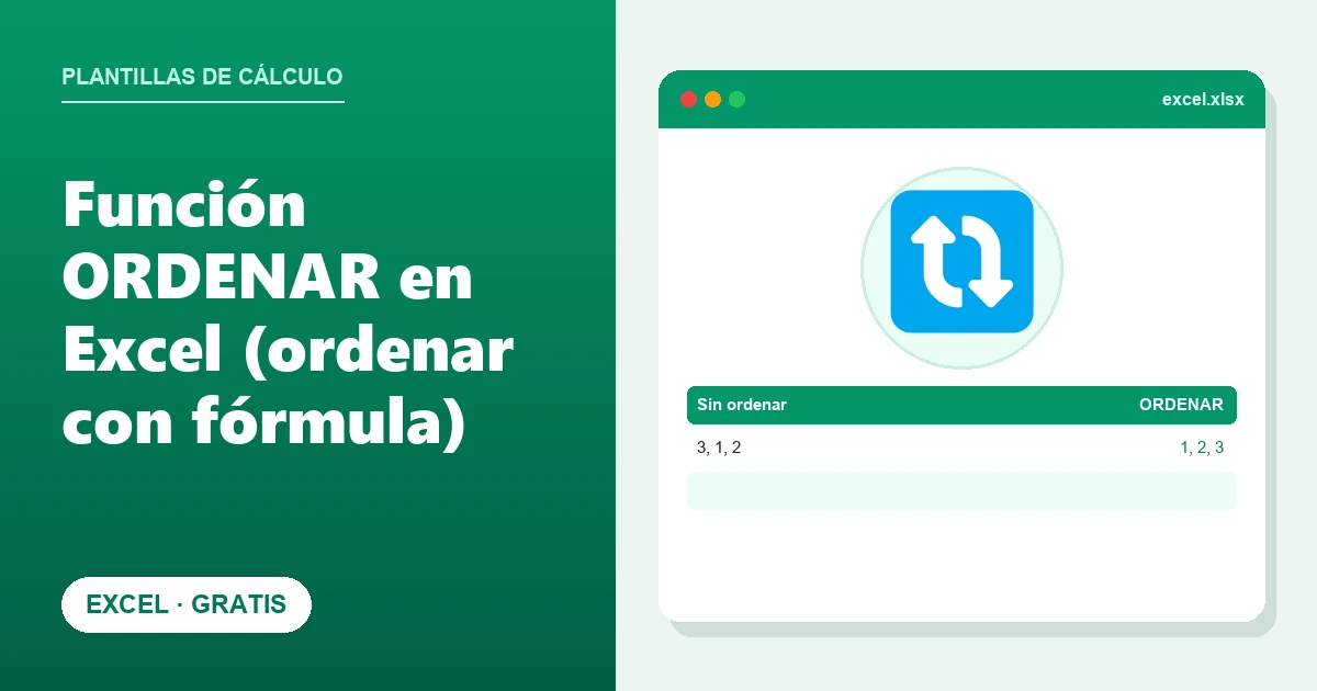 Función ORDENAR en Excel (ordenar con fórmula)