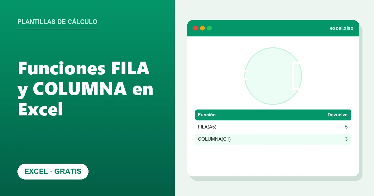 Funciones FILA y COLUMNA en Excel