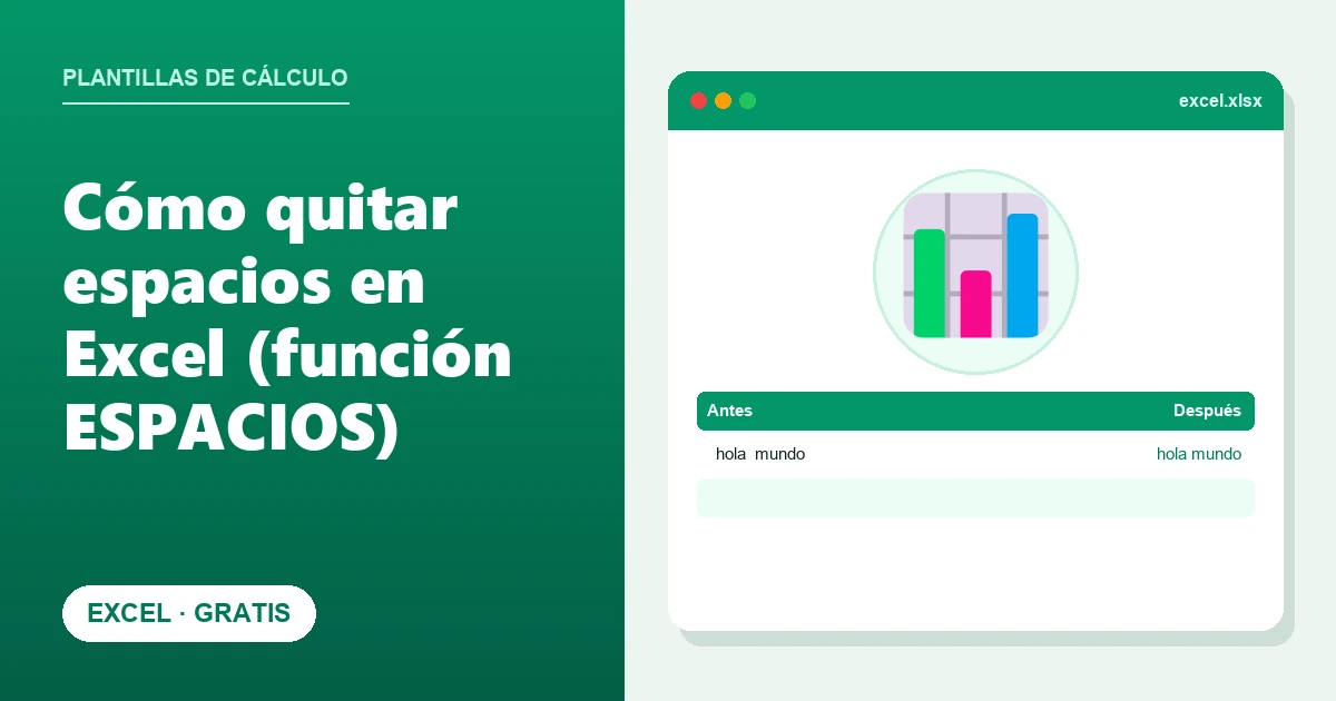 Cómo quitar espacios en Excel (función ESPACIOS)