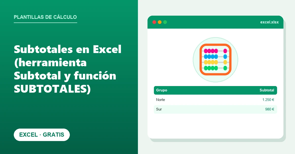 Subtotales en Excel (herramienta Subtotal y función SUBTOTALES)