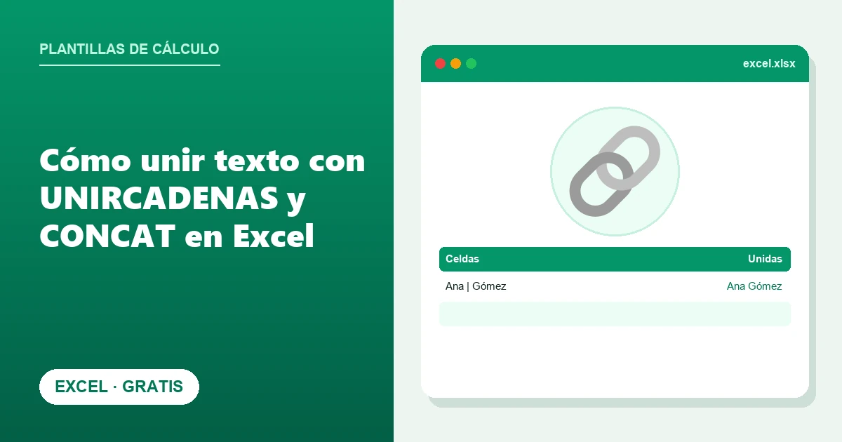 Cómo unir texto con UNIRCADENAS y CONCAT en Excel