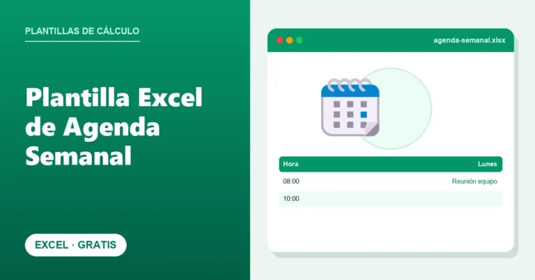 Plantilla Excel de Agenda Semanal (Gratis)