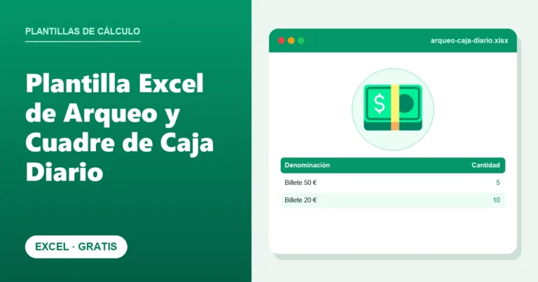 Plantilla Excel de Arqueo y Cuadre de Caja Diario (Gratis)