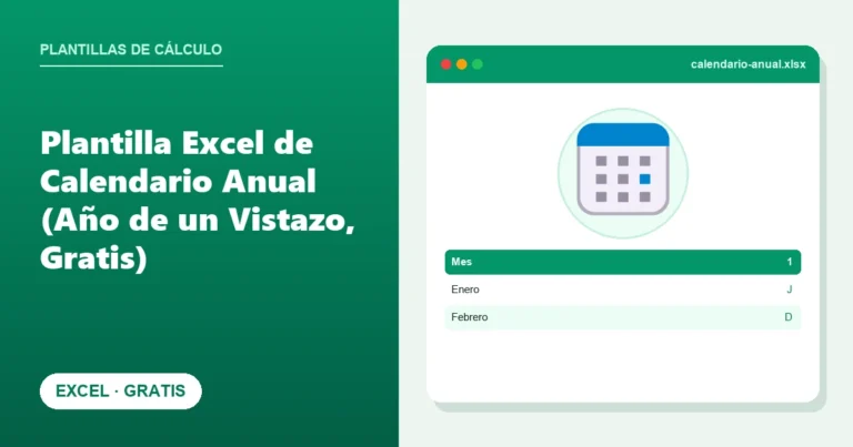 Plantilla Excel de Calendario Anual (Año de un Vistazo, Gratis)