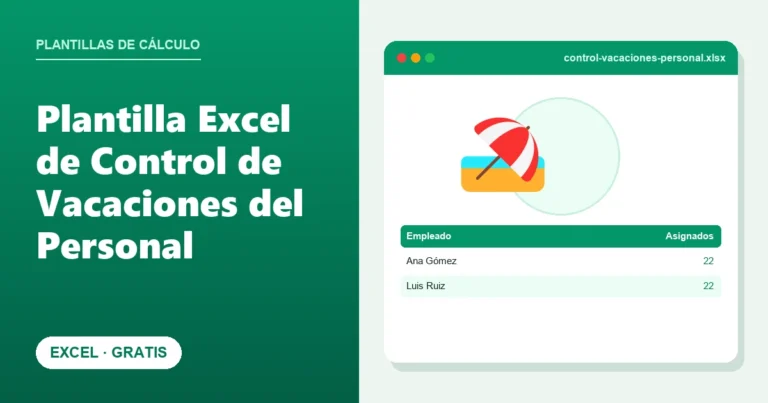 Plantilla Excel de Control de Vacaciones del Personal (Gratis)