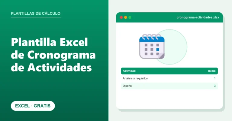 Plantilla Excel de Cronograma de Actividades (Gratis)