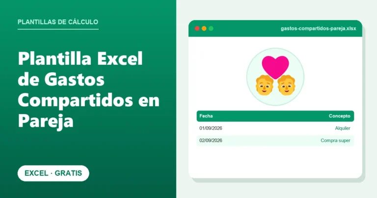 Plantilla Excel de Gastos Compartidos en Pareja (Gratis)