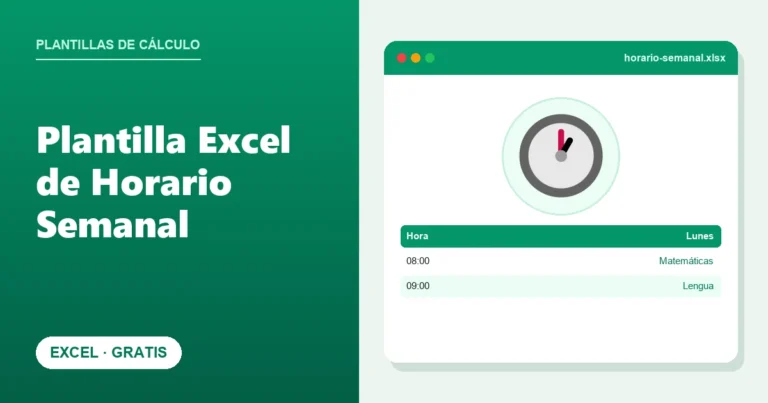 Plantilla Excel de Horario Semanal (Gratis)